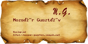 Mozsár Gusztáv névjegykártya