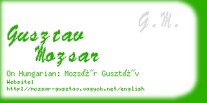 gusztav mozsar business card